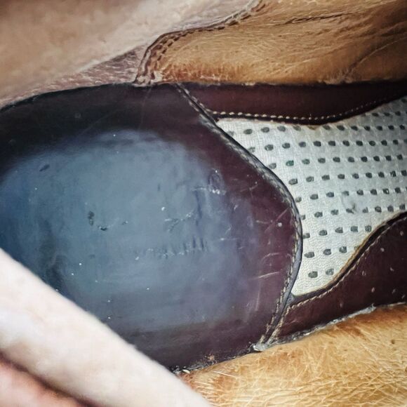 Born Brown Worn Distressed Leather Lace up Sneakers Dress Shoes - Mens Size 11 - Picture 7 of 8